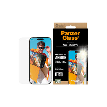 PanzerGlass UltraWide Fit Anti-Reflective Screen Protector for iPhone 17 Pro